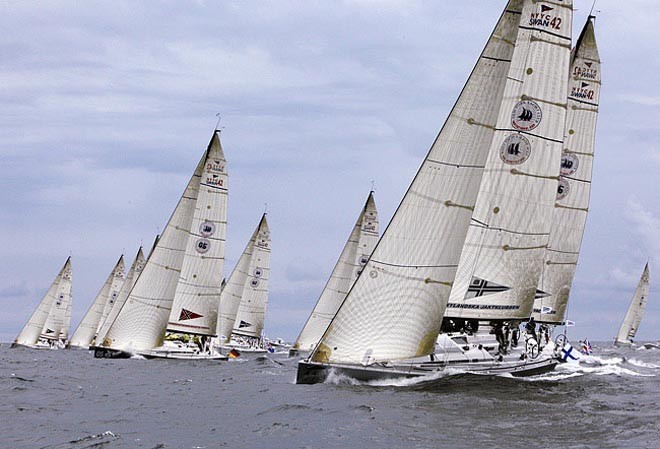 Modern New York Yacht Club yachts in action ©  SW